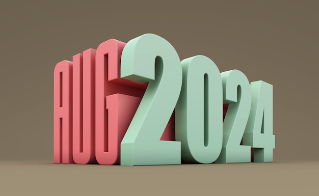 Nouvel An 2024 Creative Design Concept Image Rendu 3D