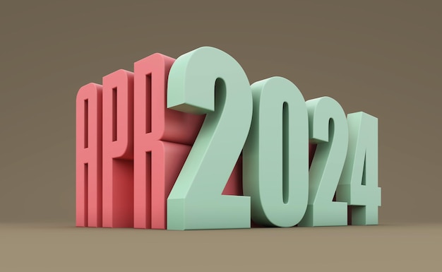 Nouvel An 2024 Creative Design Concept Image Rendu 3D