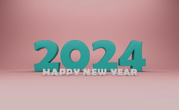 Nouvel An 2024 Creative Design Concept Image Rendu 3D