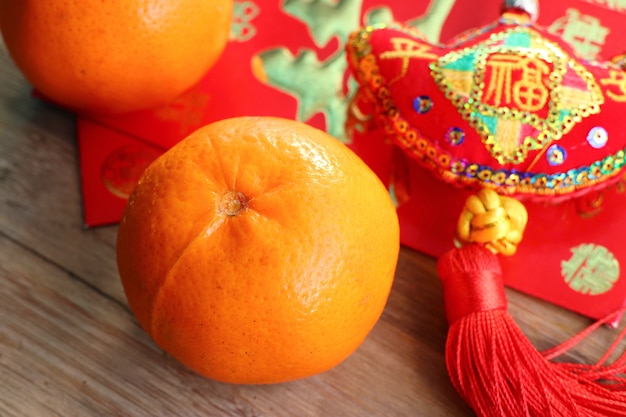 Nouvel an chinois décoration fruits orange