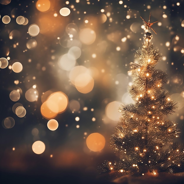 Nouvelle année fête arbre de Noël beaux cadeaux et lumières boule de Noël décoration heureuse
