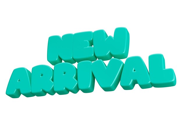 Nouvelle arrivée inscription de phrase de texte de rendu 3d