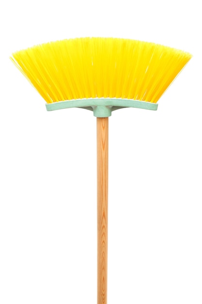 Nouvelle brosse jaune au sol