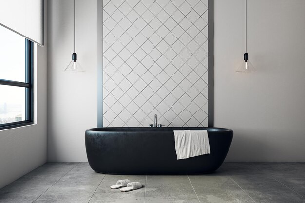 Nouvelle salle de bain avec copyspace