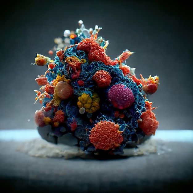 Nouvelle souche de rendu 3d de fond de coronavirus