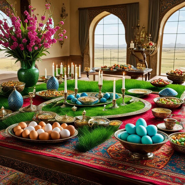 Nowruz le fond de l'image du nouvel an persan