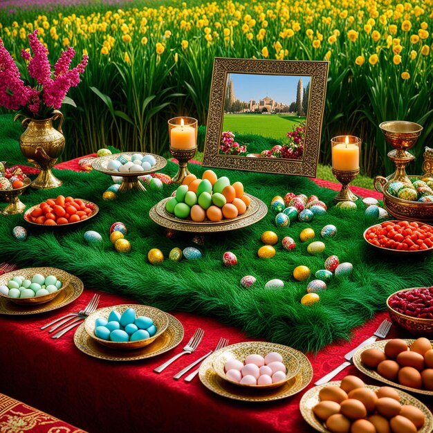 Nowruz le fond de l'image du nouvel an persan