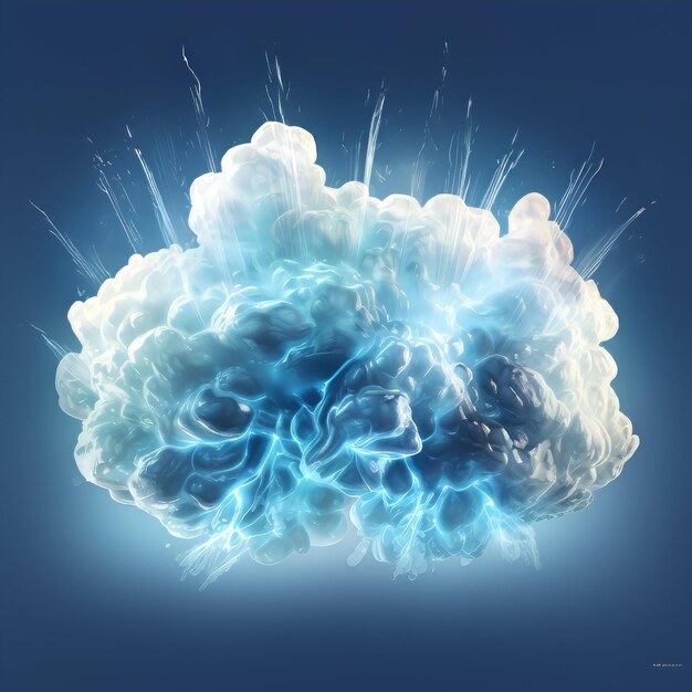 Nuage abstrait sur un fond bleu illustration 3D de rendu 3D