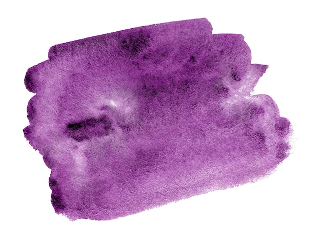 Nuage aquarelle violet abstrait comme arrière-plan isolé sur blanc.