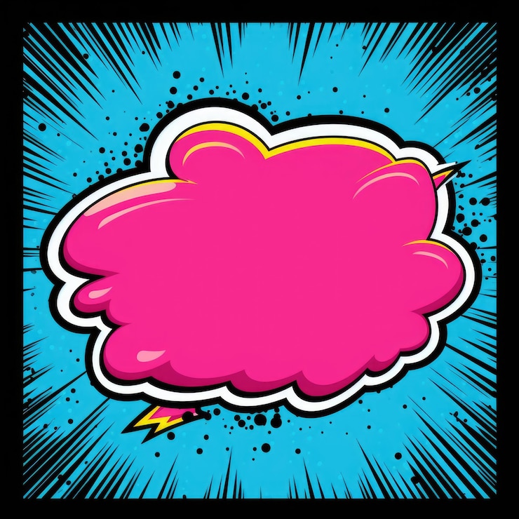 Photo une nuage de bande dessinée rose vibrante