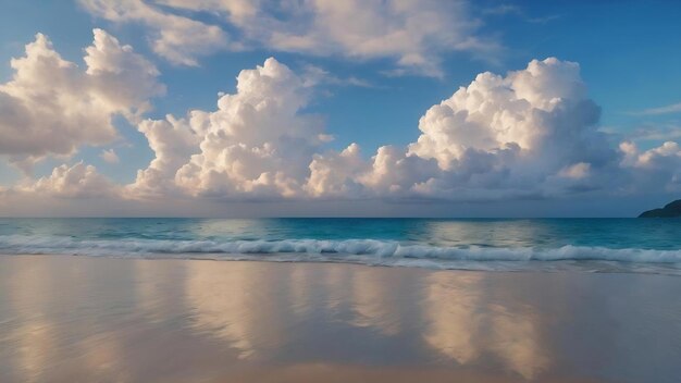 Un nuage blanc sur le ciel bleu et la mer