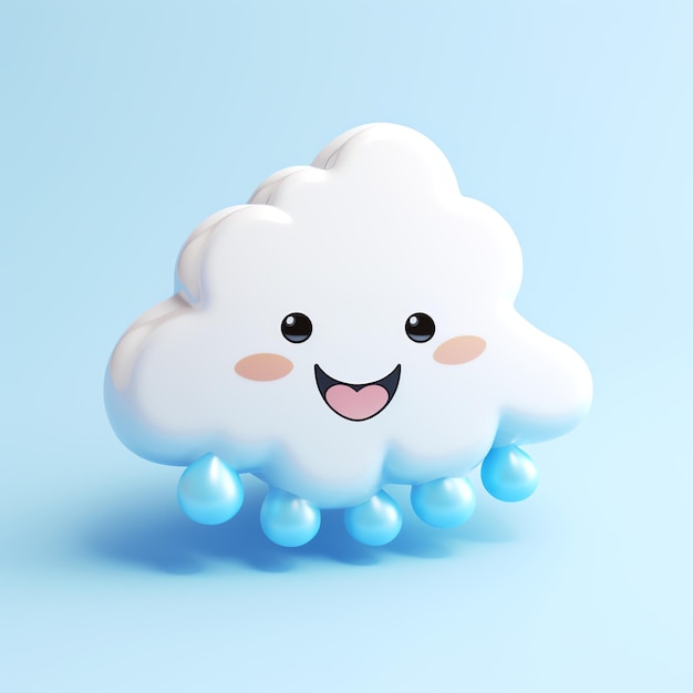 un nuage blanc avec un visage souriant