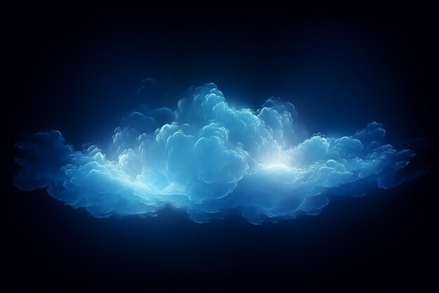 Photo un nuage bleu avec le mot 