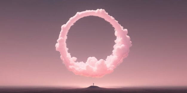 Photo un nuage de cercle rose et moelleux