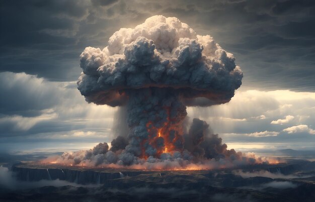 Nuage de champignon nucléaire explosion nucléaire arme atomique de destruction massive