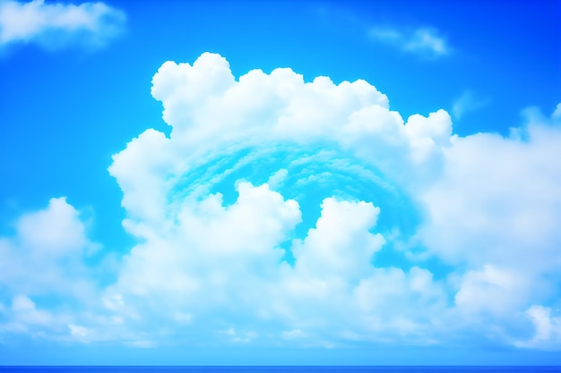 nuage sur le ciel bleu et la mer