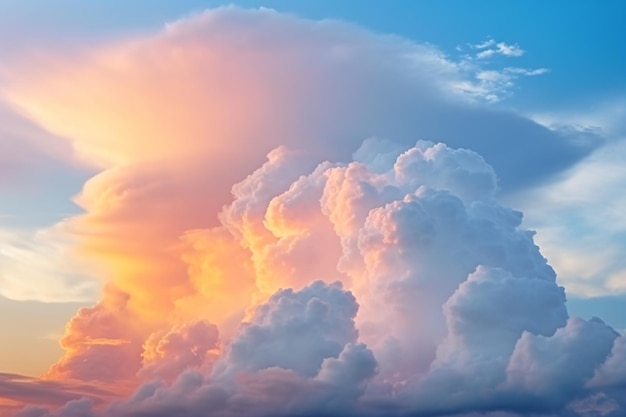 Un nuage avec un ciel bleu et le soleil qui brille à travers