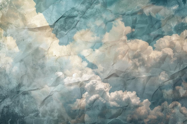 nuage et ciel doux artistique avec texture de papier grunge