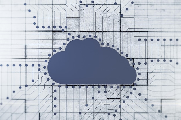 Nuage de circuit numérique gris abstrait