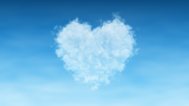 Nuage De Coeur Sur Ciel