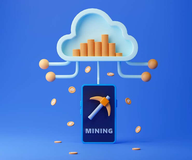 Photo nuage de concept de rendu 3d sur smartphone