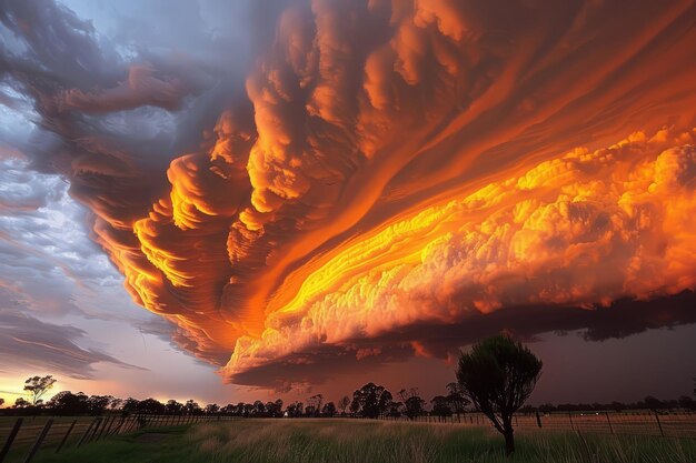 Un nuage éclairé par le coucher du soleil