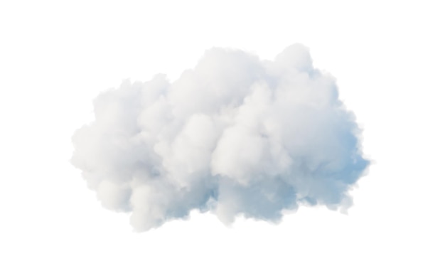 Nuage sur fond blanc rendu 3d