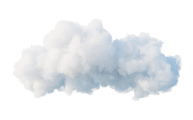 Nuage sur fond blanc rendu 3D