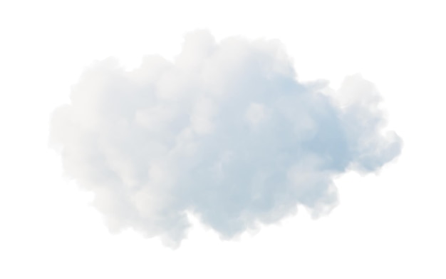 Nuage sur fond blanc rendu 3d