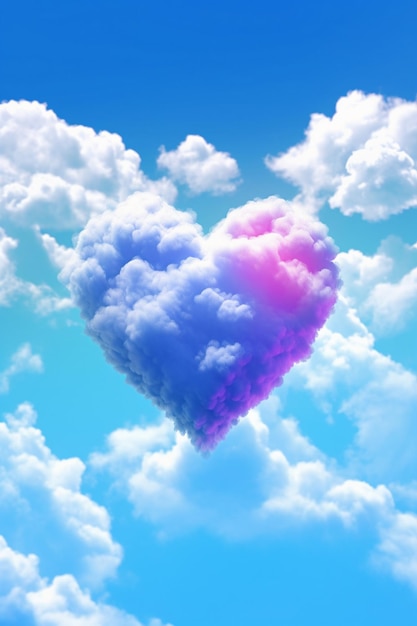 Nuage en forme de coeur dans le ciel