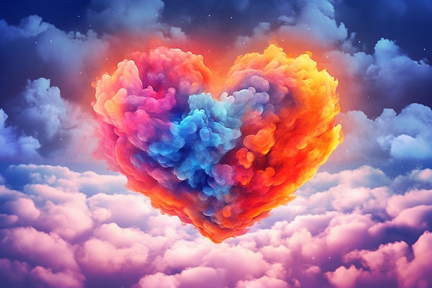 Un nuage en forme de coeur avec les mots amour dedans