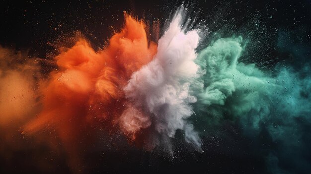 Un nuage de fumée coloré sur un fond noir