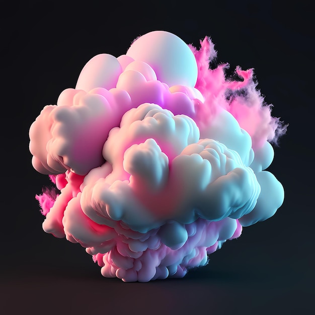 Nuage de fumée coloré sur fond noir