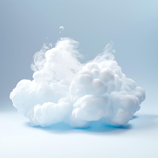 Photo un nuage de fumée sur un fond bleu