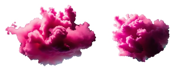 Photo nuage de fumée violet isolé sur l'ia générative blanche