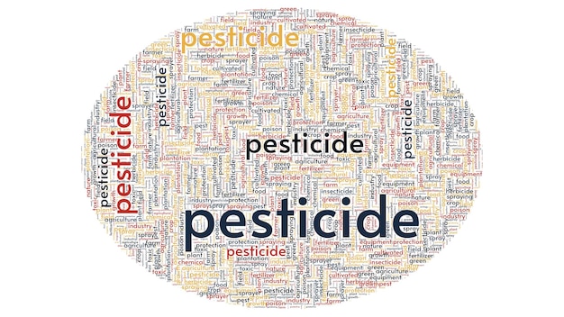 Photo nuage de mots de pesticide avec fond blanc