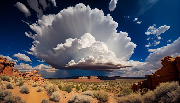 Un nuage d'orage au-dessus du désert de Moab