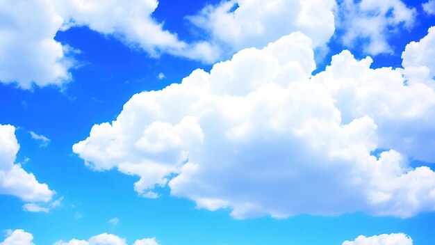 Un nuage pelucheux blanc en forme de flèche vers le haut sur un fond de ciel ensoleillé bleu clair