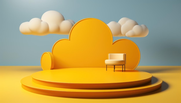 un nuage sur une plate-forme jaune