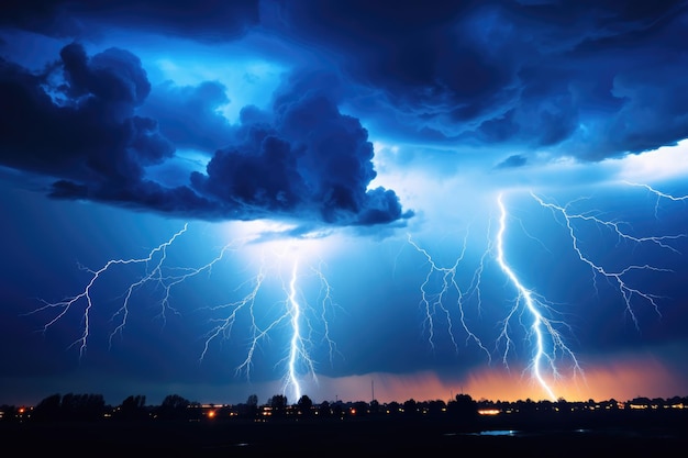 Un nuage sombre avec un lourd coup de foudre.