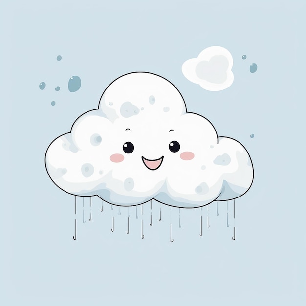 nuage sourit clipart animé pour enfants