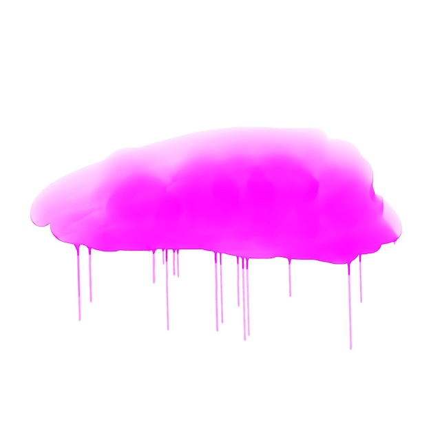 Nuage violet aquarelle avec des gouttes de pluie