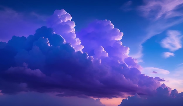 un nuage violet et violet qui est dans le ciel