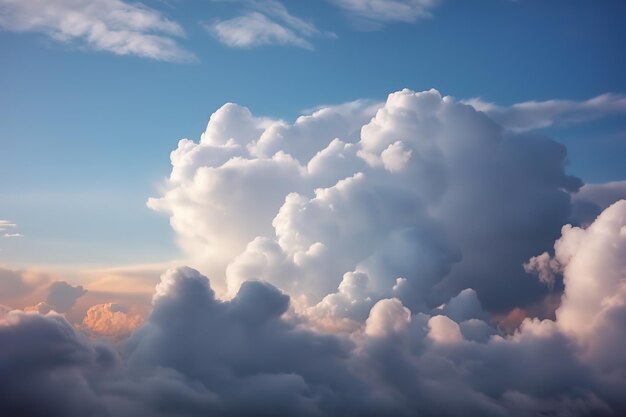 Nuages aériens de l'espace de nombreux nuages dans le ciel