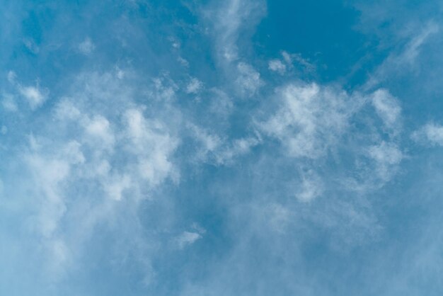 Des nuages blancs et un ciel bleu en arrière-plan