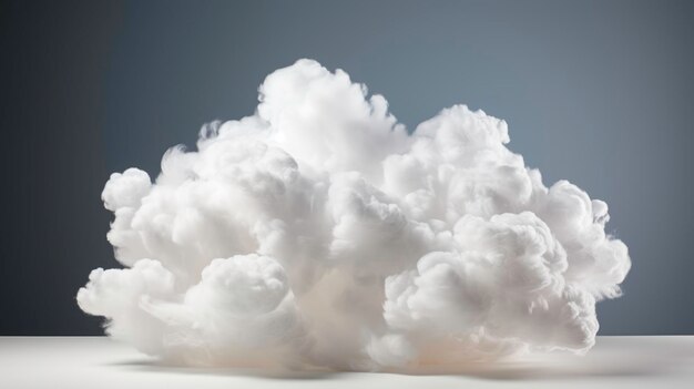 Nuages blancs isolés sur fond blanc IA générative