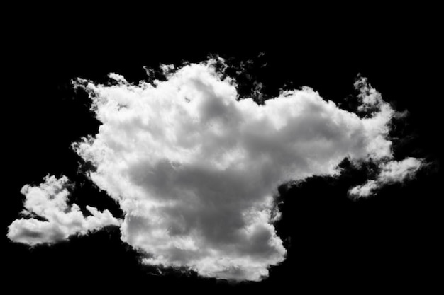 nuages blancs moelleux isolés sur fond noir clipart