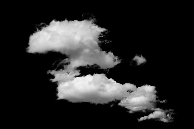 nuages blancs moelleux isolés sur fond noir clipart