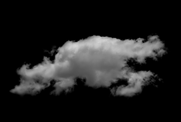 Nuages blancs sur surface noire.