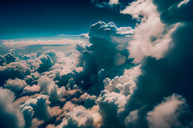 Nuages et ciel depuis la fenêtre de l'avion Generative AIxA